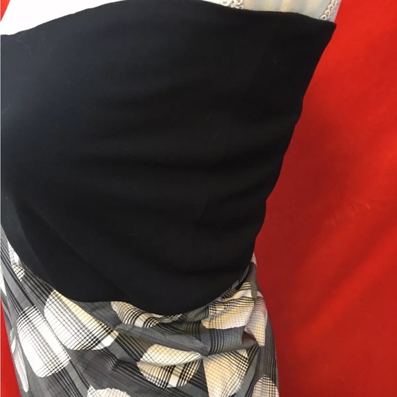 Zero Maria Cornejo strapless asymmetric circle print dress black gray size 6 - Picture 5 of 7